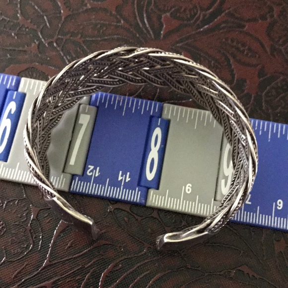 Sterling  925 braided woven 6.75-7” cuff bracelet - Picture 4 of 8